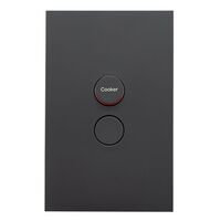 Saturn Zen, Cooker Switch, Double Pole, 32A,250V - Zen Black