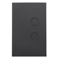 Saturn Zen, push-button Switch, LED, 2 Gang, 250V, 16AX/20A - Zen Black