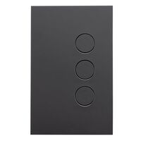 Saturn Zen, push-button Switch, LED, 3 Gang, 250V, 16AX/20A - Zen Black