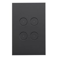Saturn Zen, Grid and Cover, 4 Gang, Less Mechanism - Zen Black
