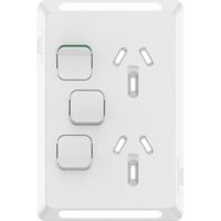 Pro Series, Twin Power Point Skin, Vertical Mount, 1ExBlank, 10A, 250V, Clip-On - Extra Vivid White