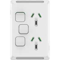 Pro Series, Twin Power Point, Vertical Mount, 1Ex20A, 10A, 250V - Extra Vivid White