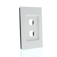 Saturn Zen, Grid and Cover, 2 Gang, Less Mechanism - Zen White