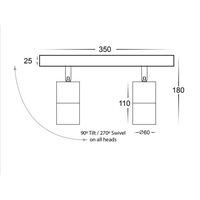 2 Lights On The Bar Black