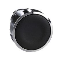 Harmony XB4, push-button head, metal, flush, black, 22mm, spring return, unmarked