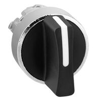 Harmony XB4, Selector switch head, metal, black, 22mm, 3 positions, spring return from left to center