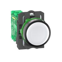 Harmony XB5R, Wireless and batteryless transmitter, push-button, plastic, white, 22mm, spring return