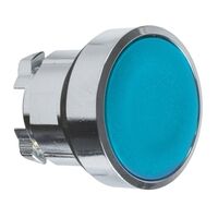 Harmony XB4, push-button head, metal, flush, blue, 22mm, spring return, unmarked