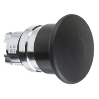 Harmony XB4, Head for non illuminated pushbutton, mushroom 40mm, metal, black, 22mm, spring return
