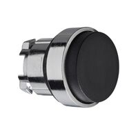 Harmony XB4, push-button head, metal, projecting, black, 22mm, spring return, unmarked