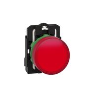 Harmony XB5, Pilot light, grey plastic, red, 22mm, universal LED, plain lens, 230...240V AC