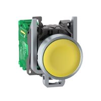 Harmony XB5R, Wireless and batteryless transmitter, push-button, metal, yellow, 22mm, spring return