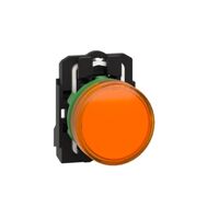 Harmony XB5, Pilot light, grey plastic, orange, 22mm, universal LED, plain lens, 24V AC DC