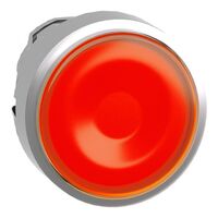 Harmony XB4, Head for illuminated push-button, metal, orange flush, 22mm, universal LED, spring return, plan lens