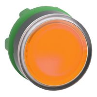 Harmony XB5, Head for illuminated push-button, plastic, orange flush, 22mm, universal LED, spring return, plain lens