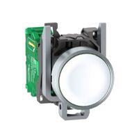 Harmony XB5R, Wireless and batteryless transmitter, push-button, metal, white, 22mm, spring return