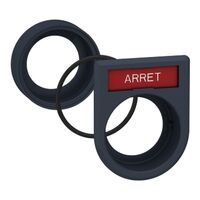 Harmony XB5, Flush mounting kit, Ø30 for push-buttons and pilot lights Ø22, plastic, 1-line legend