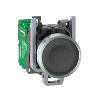 Harmony XB5R, Wireless and batteryless transmitter, push-button, metal, black, 22mm, spring return