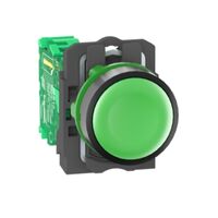 Harmony XB5R, Wireless and batteryless transmitter, push-button, plastic, green, 22mm, spring return