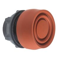 Harmony XB5, push-button head, plastic, flush, red, 22mm, spring return, coloured boot, unmarked