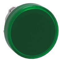 Harmony XB4, Head for Pilot light, metal, green, 22mm, universal LED, plain lens