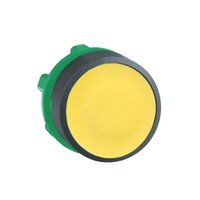 Harmony XB5, push-button head, plastic, flush, yellow, 22mm, spring return, unmarked