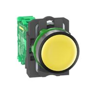 Harmony XB5R, Wireless and batteryless transmitter, push-button, plastic, yellow, 22mm, spring return