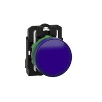 Harmony XB5, Pilot light, grey plastic, blue, 22mm, universal LED, plain lens, 24V AC DC