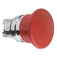 Harmony XB4, Head for non illuminated pushbutton, mushroom 40mm, metal, red, 22mm, spring return