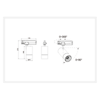 LED Zoom Track Light 20w 4 Wire