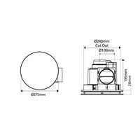 Exhaust Fan Round No Light 240 Cutout