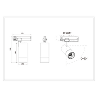 LED Zoom Track Light 30w 4 Wire