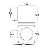 Porter 15w LED Black Large Fixed Wall Light