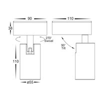 Revo White Single Adjustable Wall Light