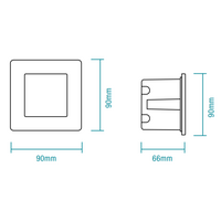 Aspen 3W LED Tricolour IP54 Reccessed Step Light White
