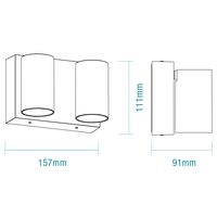 Capri LED Double Spot 2 x 9W Tricolour IP65 with PIR Sensor Exterior White