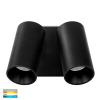 Revo Black Double Adjustable Wall Light