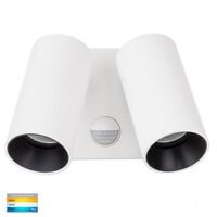 Revo White Double Adjustable Wall Light With Sensor