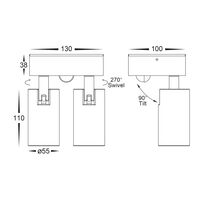 Revo Black Double Adjustable Wall Light With Sensor