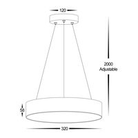 Nella 320mm White 30w Round Pendant