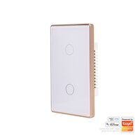 Wifi 2 Gang White with Gold Trim Wall Switch