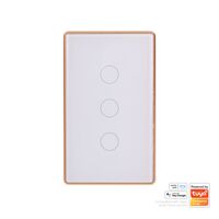 Wifi 3 Gang White with Gold Trim Wall Switch
