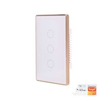 Wifi 3 Gang White with Gold Trim Wall Switch