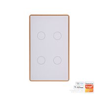 Wifi 4 Gang White with Gold Trim Wall Switch