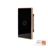 Wifi Single Gang Black with Gold Trim Wall Switch