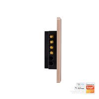 Wifi 2 Gang Black with Gold Trim Wall Switch