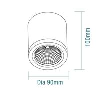 Kobi 10W Tricolour LED Surface Mounted Downlight White