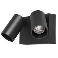 Capri LED Double Spot 2 x 9W Tricolour IP65 Exterior Matt Black