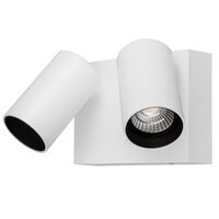 Capri LED Double Spot 2 x 9W Tricolour IP65 Exterior White