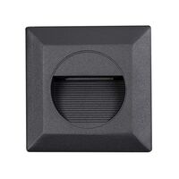 Quattro 3W LED Tricolour IP54 Reccessed Step Light Matt Black